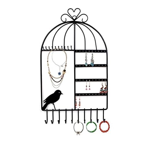 Gearmax Joyas Organizador Hanger Ganchos Jaula Forma Soporte de Pared para Colgar Pendientes Collar para Joyas Pantalla Soporte Rack