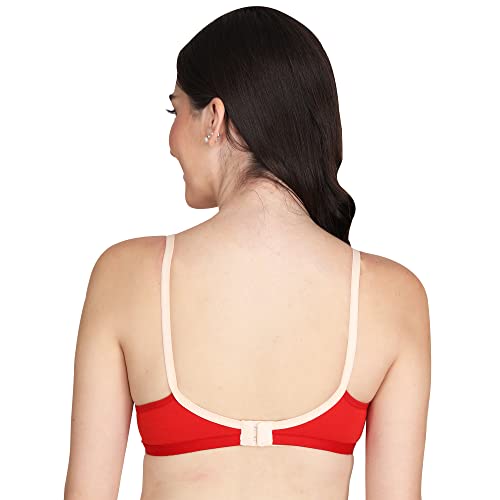 Image of Women Non Padded Bra - Made of Pure Cotton Full Coverage Non Wired Seamless Pushup Soft Cup for T-Shirt Saree Dress Sports Garment for Daily Use Everyday