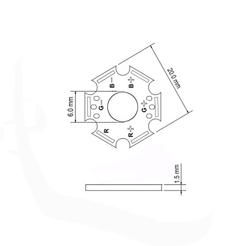 Image of CHANZON 25pcs 1W 3W 5W LED Heat Sink (6 pin White) Aluminum Base Plate