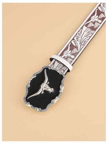 Women's Retro Vintage Metal Buckle Belts Animal Embossed Waist Accessory PU Leather Belt for Jeans Dress Skirt2