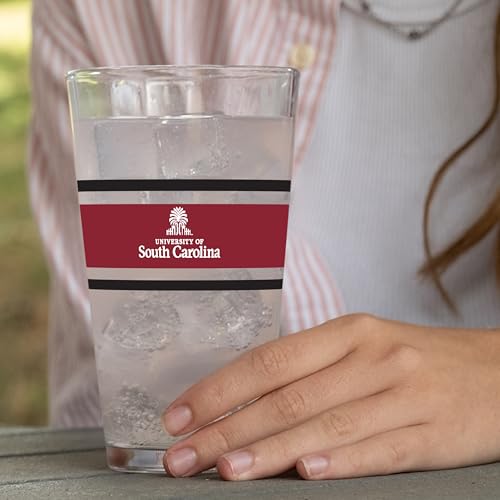 Image of Logo Brands NCAA 16 oz Pint Glass - Durable Glass With Bold Team Color- Chip-Resistant Rim Drinkware For Fans, Tailgates, Home Bars & Everyday Use