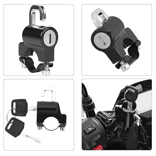 Pitrukrupa Enterprise Metal Universal Motorcycle Helmet Lock for Bike Handle Â– Anti-Theft Fixed Security Lock with 2 Keys Â– Multi-Function Electric Helmet Lock for Bicycles, Scooters & Motorcycles - Image 5 thumbnail
