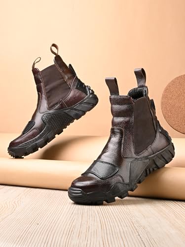 Image of Eego Italy Genuine leather anti skid steel toe safety chelsea boots