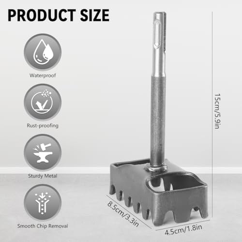 Image of Serplex Square Hole Cutter for 86-Type Electrical Box, 3 /8 inch Shank Switch Socket Hole Opener Square Hole Punch for Junction Boxes Electrician Wall Punching Tool, Steel Made