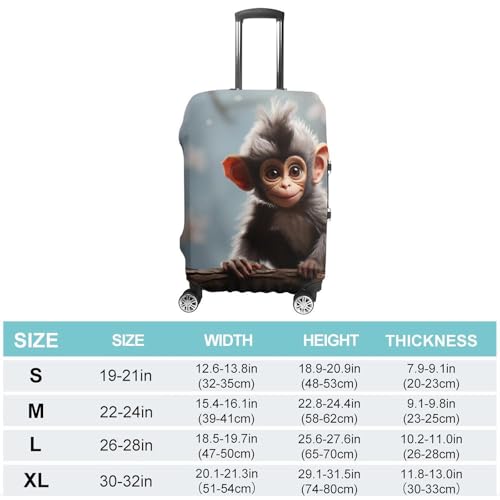 Cute Monkey Luggage Covers Tsa Approved Suitcase Cover Elastic Washable Luggage Sleeve Carry on Cover Protector Anti-Scratch Suitcase Protector Fits 19-30 Inch Case(M)2