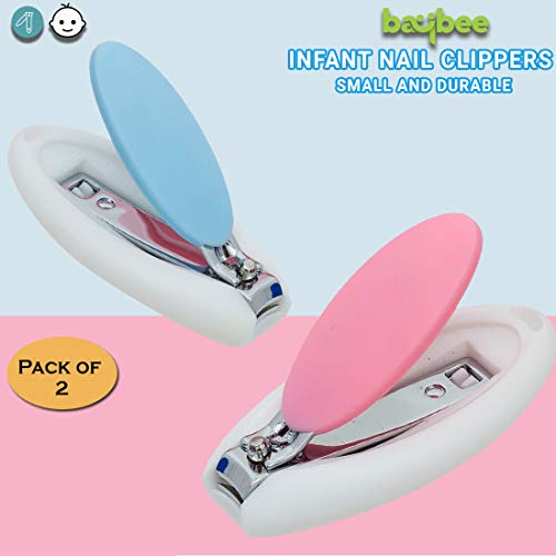 Image of Baybee Baby Nail Clipper with Skin Guard, Safety Nails Cutter for New Born Babies Infant, Manicure Pedicure Care | Baby Nail Cutter Clipper Care | Nails Clipper for New Born Baby (Pack of 2)