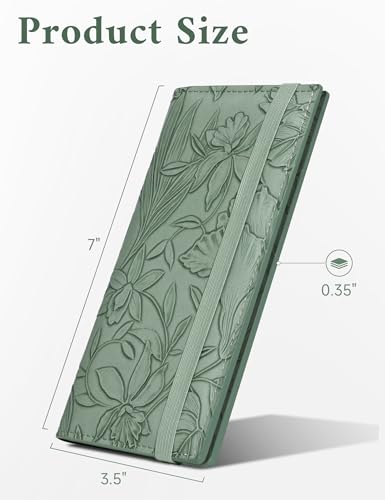Image of Zreal Checkbook Cover for Men & Women Snakeskin Pattern, Green, 7.0 x 3.5 x 0.35 inches, Minimalist