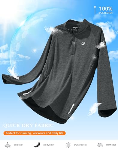 Image of G Gradual Men's Quarter Zip Pullover Running Athletic Shirts Long Sleeve