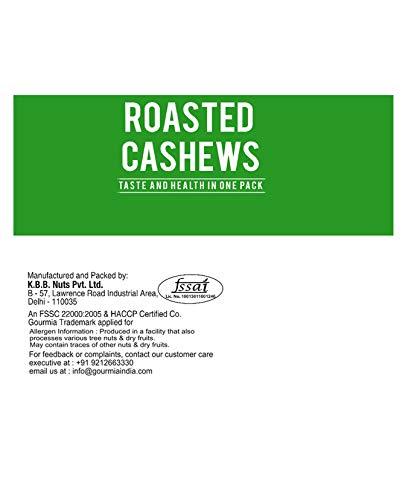 Image of Gourmia California Roasted Pistachios Extra Large Lightly Salted 200g & Gourmia Roasted Cashews Tangy Masala 200g