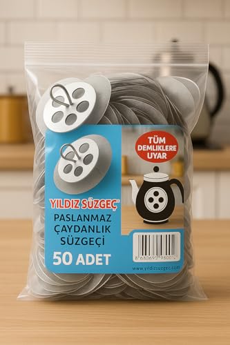 50 Adet Çaydanlık ve Demlik İçi Sök Tak Çay Süzgeci