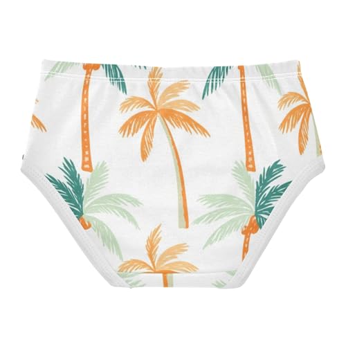 Flower Girls Underwear Toddler 2t Cotton Cute Panties Girl Palm Trees Orange Briefs Kids Undies2