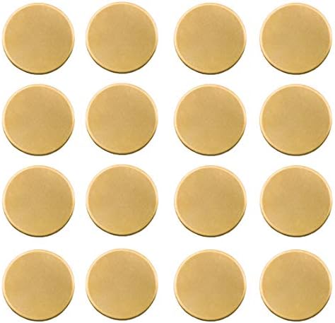 ABBECIAO Metal Stamping Blanks, 1 Inch /25mm Round Brass Tags Thick 16 Gauge Circle Brass Discs No Hole- Pack of 21