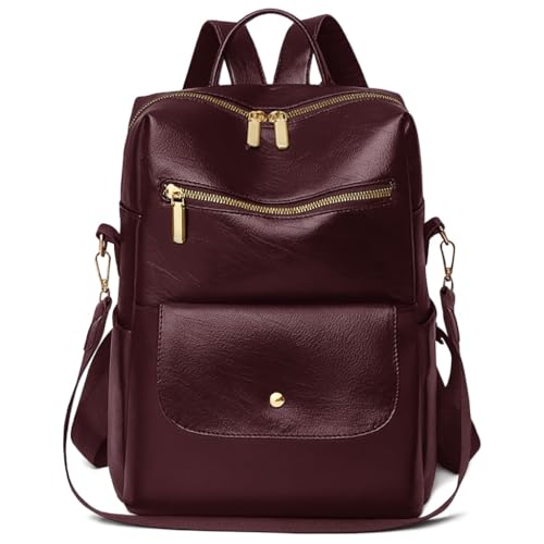 Mochila Bolsa Feminina Resistente Com Bolso Antifurto e Alça de Ombro Perfeita Para Trabalho Dia A Dia Passeio e Faculdade (Café)