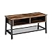 Produktbild VASAGLE TV-Tisch, Fernsehtisch, Lowboard, Konsole, Wohnzimmertisch, stabil, mit Metallgestell und Gitterablage, 2 offene Fächer, Used Look, Industrie-Design, vintagebraun-schwarz LTV92X