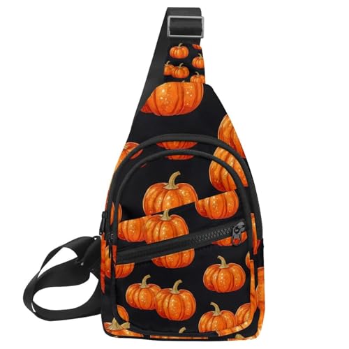 Mochila pequeña cruzada Helloween Pumkins de pecho bandolera multicolor de 30x18x4cm