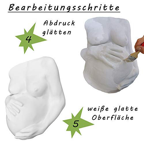 Set zum Glätten & Veredeln | Gipsabdruck Babybauch Veredelung | Flächenveredelung & Glättung für Gipsabdrücke