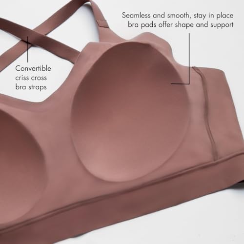 Image of Floatley Cozy Adjustable Scoop Neck Plunge Convertible Bra Comfort Wirefree Seamless Bra with Embedded Pad for Women