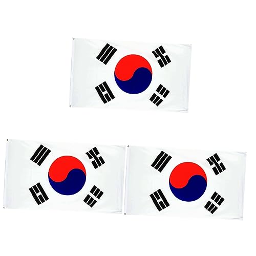 YARNOW 3 Pz Bandiera Nazionale Bandiera Del Paese Della Corea Del Sud Americana Degli Stati Uniti Bandiere Di Paesi Asiatici Degli Stati Uniti Qatar Di Grandi Dimensioni