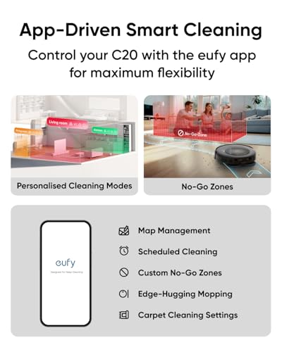 Image of eufy Robot Vacuum Omni C20, 7,000 Pa, 60 Days Self Emptying, Auto Mop Washing, Auto Drying, 3.35 inch Ultra Slim, Transparent Tanks, Robot Vacuum and Mop Combo