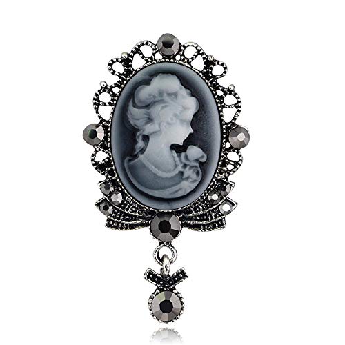 Preisvergleich Produktbild PegTFofclothes Broschen & Anstecknadeln Legierung Diamant Beauty Head Brosche B
