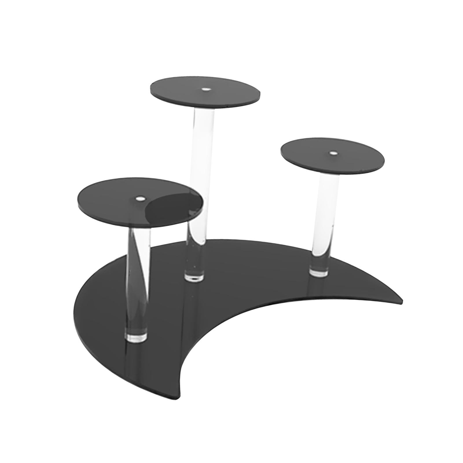 Acryl-Display-Ständer, 3-stöckiger Cupcake-Ständer aus Acryl, Desserthalter, Kuchen-Display, Riser for Cupcakes, Hochzeiten, Babypartys, Gewürzglas-Figur(Black)