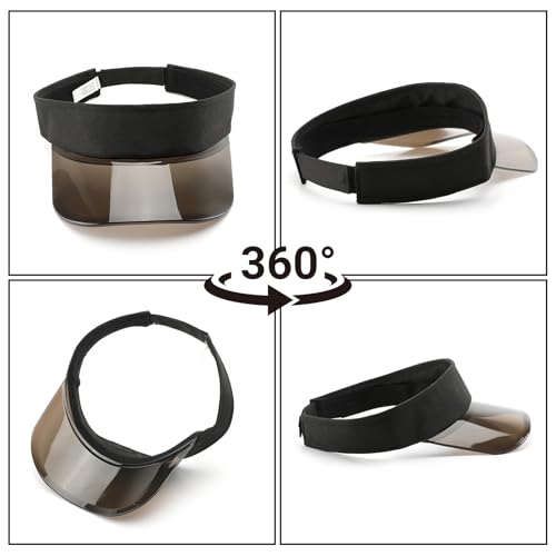 HAWILL Sonnenvisier Sonnenhut Damen Leoparden Druck Visor Cap Sport Sonnenschutz Strand Sonnenblenden Hut 80er Jahre UV Schutz Kappe Sommer für Golf Tennis (DE/NL/SE/PL, Numerisch, 56, 58, Schwarz)