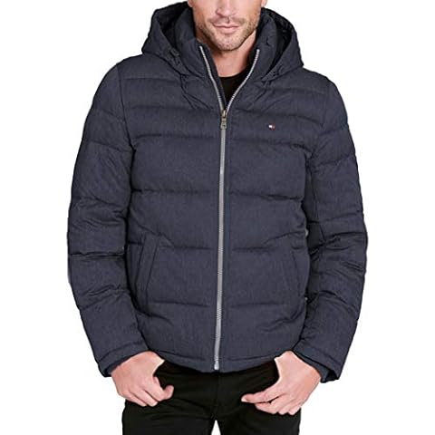 Tommy Hilfiger Herren Klassische Kapuzenjacke Daunenalternative Mantel Cover