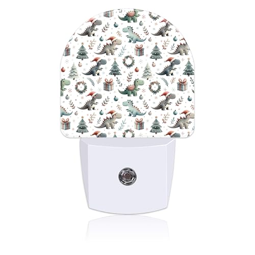Image of Night Light for Kids Girls Boys, Christmas Festive Cute Dinosaur LED Night Light Plug into Wall with Dusk to Dawn Sensor for Room Decor, Hallway, Kitchen, Bathroom, Nursery, Stairs