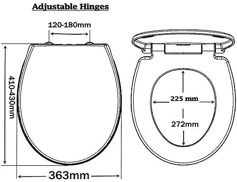 Soft Close Toilet Seat with Quick Release Top Fix Adjustable Hinges, White Plastic Loo Seat Heavy Duty PP Material Anti-Bacterial Toilet Seats - Easy Installation
