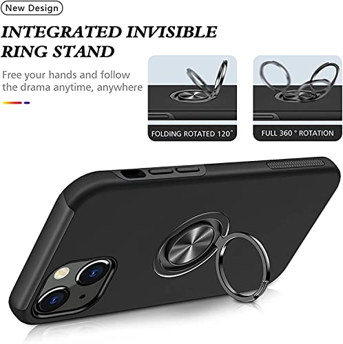 Coque iPhone 13 Mini antichoc silicone vert bague aimantée - 3
