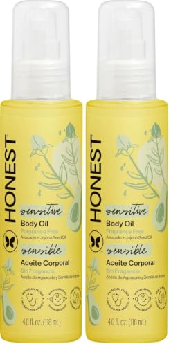 The Honest Company Fragrance-Free Moisturizing Body Oil,Nourish Soothe Baby's Skin,Plant-Based,Hypoallergenic Vegan,4.0 fl oz,(Pack of 2) - image 1