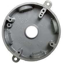 Sealproof 5 Hole Nonmetallic Weatherproof Round Electrical Outlet Box with 3/4" Outlet Holes and 1/2" Reducer Bushings, UL Listed, Wet Locations, UL Marine Listed