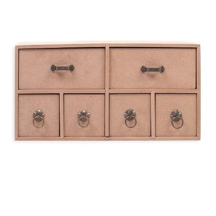 Little Birdie MDF Table Organizer Chest of 4 Drawers Approx L15.3 X W15.3 X D15.2cm 5.5mm Thick 1pc