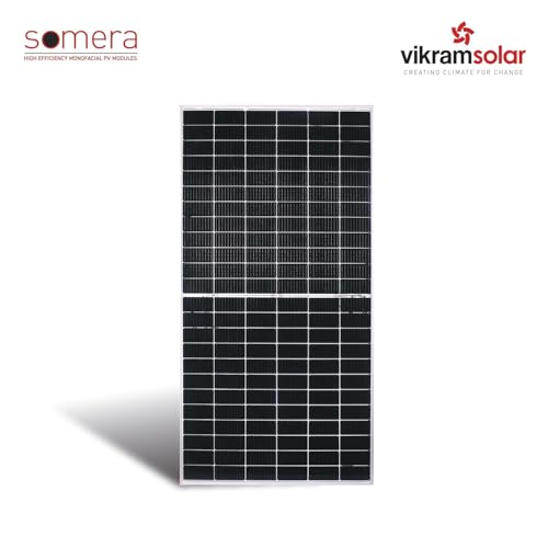 Image of Vikram Solar 555 Watt DCR Solar Panel for Homes, Eligible for Govt Subsidies|SOMERA High Efficiency Monofacial PV Solar Module|144 Half-Cut Cells|50.4V Voc, 13.8A Isc|27 Years Warranty|Pack of 2~1.1KW