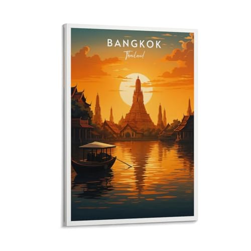 Bangkok Travel Canvas Wall Art 24x36in Framed/Unframed
