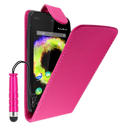 ebestStar - Coque Compatible avec Wiko Sunny 1 (2016) et Sunset 2 (2015) Etui Housse PU Cuir Rabat Flip + Mini Stylet, Rose [Appareil: 128 x 65.6 x 10.9mm, 4.0'']