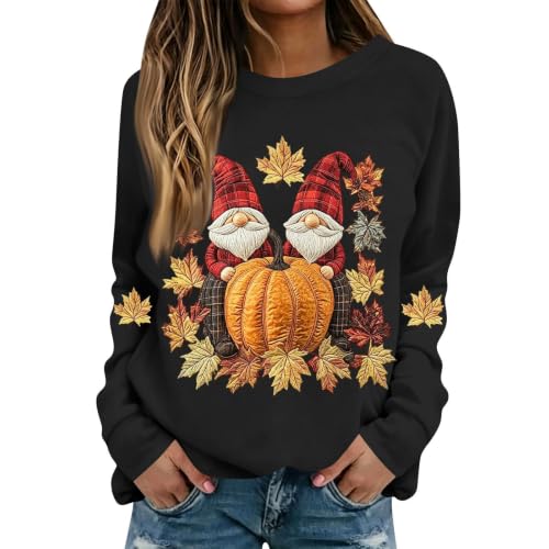 Halloween Sweatshirt for Women Fleece Graphic Crewneck Casual Pullover Tops - image 2