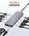 NOVOO USB C Docking Station Triple Display 11 in 1 Dual 4K@60Hz HDMI USB C Hub VGA Adapter Gigabit Ethernet 100W PD,4 USB Datenports,SD/TF Multiport Dock für MacBook M1 M2 HP Dell Lenovo Surface