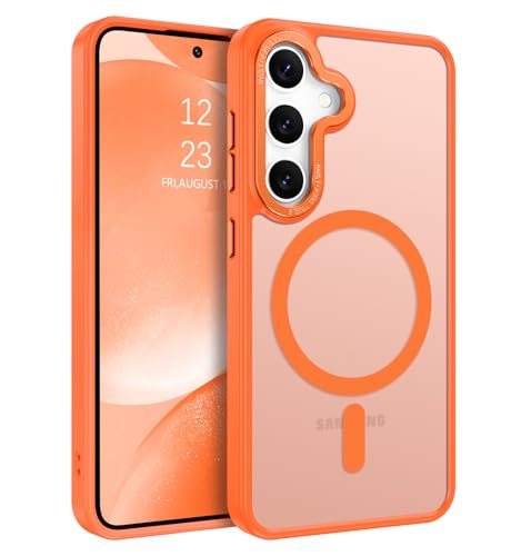 Coque fine pour Galaxy S24 Plus orange mate compatible Magsafe