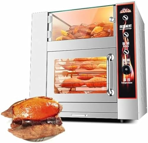 XSDAJSD Máquina Comercial para Asar Batatas, con Ajuste de Temperatura de 50 a 250 °C, Horno eléctrico automático de sobremesa a Gas, para Puestos callejeros, para Asar Batatas, maíz y Papas.