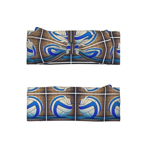 blue Volleyball Picture Baby Bow Headband Super Stretchy Soft Bows Hair Accessories for Newborn Infants Toddlers Kids Girls2