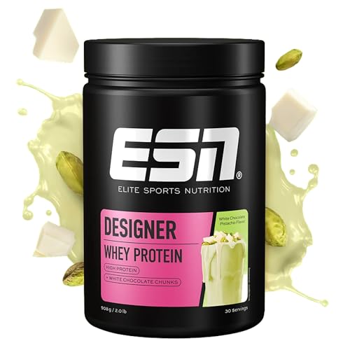 ESN Designer Whey Protein Pulver, Eiweißpulver, White Chocolate Pistazie, 908g, 0.9 kg, 30 Portionen