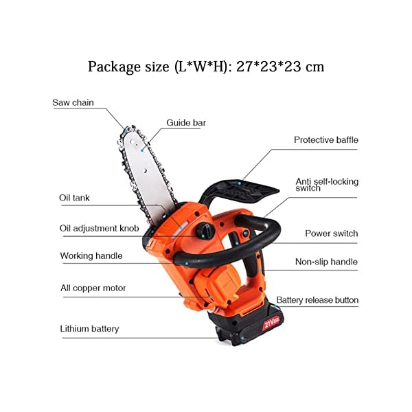 ZHANGTAOLF Mini-Kettensäge, 12-Zoll-bürstenlose Mini-Kabelkettensäge mit 4,0AH-Batterie, 1 Ketten, Handheld kleine… – Bild 8