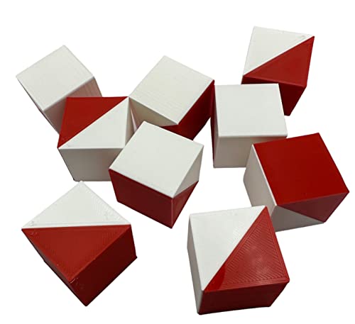Iq Cubes - Kohs Cubes,9 Cubes,Block Test,Cognitive Spatial Reasoning Test,Block-Design Test,9 Piece Set,Iq Test,Kohs Blocks,Learning Toys, Colored Blocks,Intelligence Test (Red And White) #TOP7