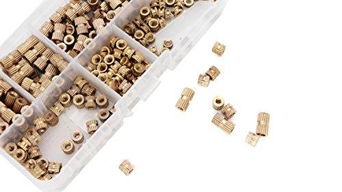 Binifimux 300Pcs M3 Knurled Threaded Inserts, Brass Female Press In Embedment Heat Set Nuts Assortment Kit For Laptop 3D Printer Plastic #TOP2