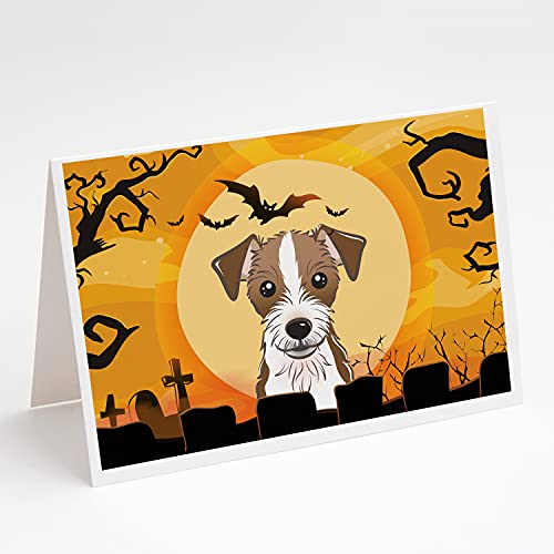 Caroline's Treasures BB1760GCA7P Halloween Jack Russell Terrier Greeting Cards and Envelopes Pack of 8 Blank Cards with Envelopes Whimsical A7 Size 5x7 Blank Note Cards