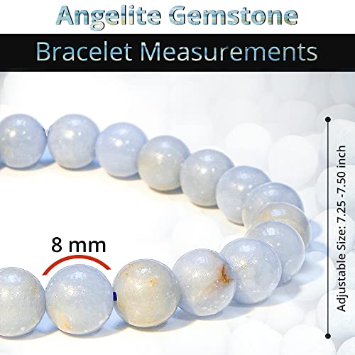 Image of ANAYA AGATE Healing Crystal Bracelet for Women and Men - 8mm Round Beaded Bracelet for Men and Women - Unisex Stretchy Gemstone Bracelet for Healing and Protection