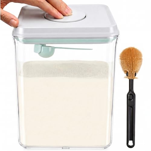 NARYVORA Milchpulverspender 2300 ml Transparent mit Löffel & Bürste