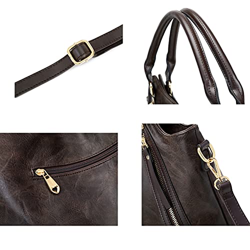 Image of Women Tote Bag Handbags PU Leather Fashion Hobo Shoulder Bags with Adjustable Shoulder Strap