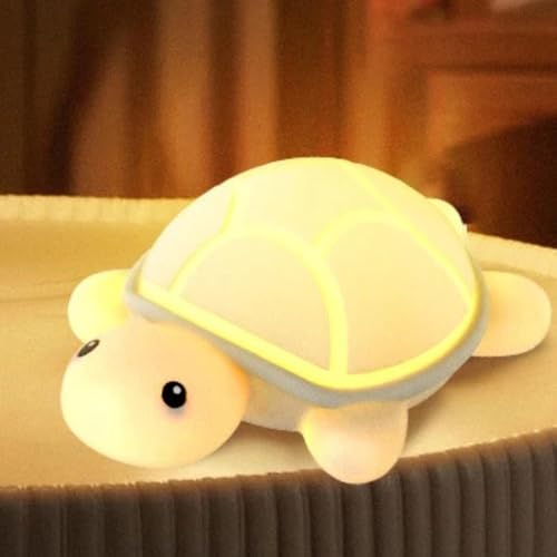 Image of Desidiya Cute Turtle Night Light, LED Bedside Baby Room Lamp, Soft BPA-Free Silicone, USB Rechargeable Lamp with Touch Sensor Control Table Light for Kids, Birthday Gifts, Valentine Gift